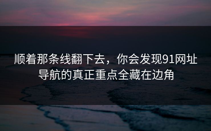 顺着那条线翻下去，你会发现91网址导航的真正重点全藏在边角