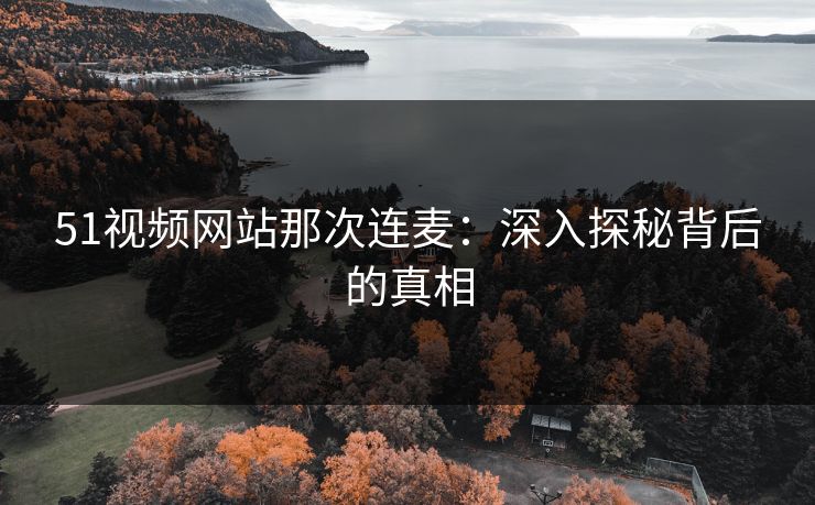 51视频网站那次连麦：深入探秘背后的真相